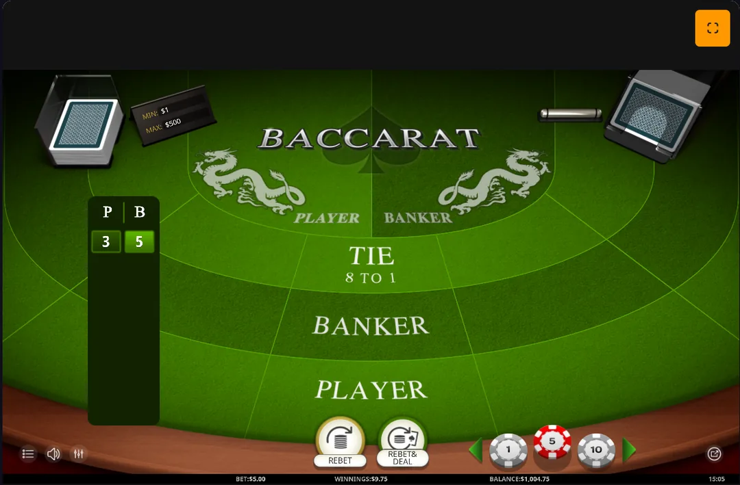 Baccarat: Probability, RTP and House Edge of the Bets (Banker, Player, Tie)