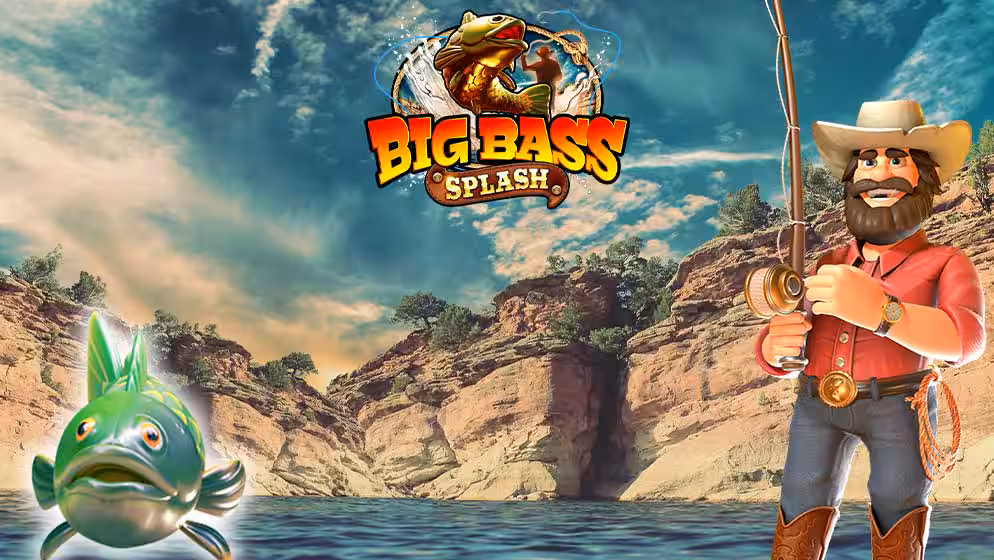 Big Bass Splash slot Pragmatic Play pescatore con pesci money wild