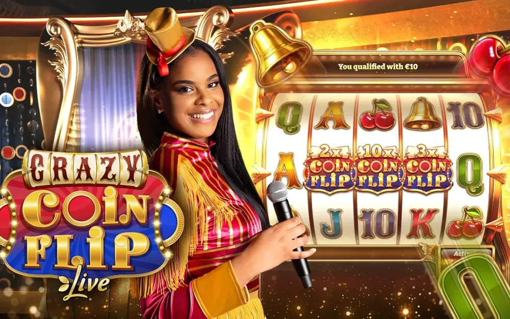 Crazy Coin Flip Evolution moneta rossa blu con moltiplicatori slot