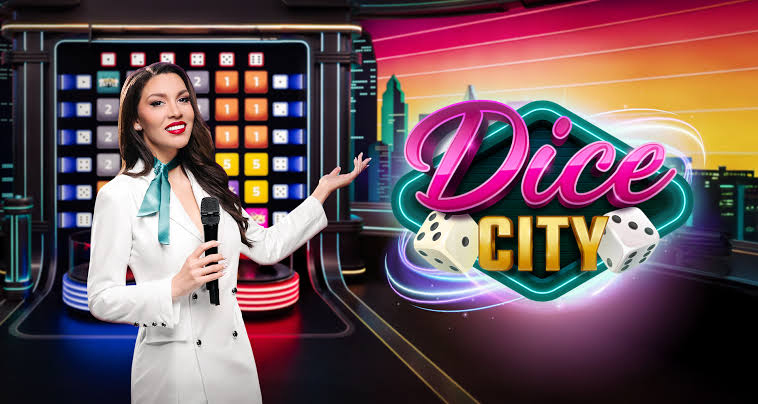 Dice City Pragmatic Play tabellone 6x6 con due dadi e round bonus