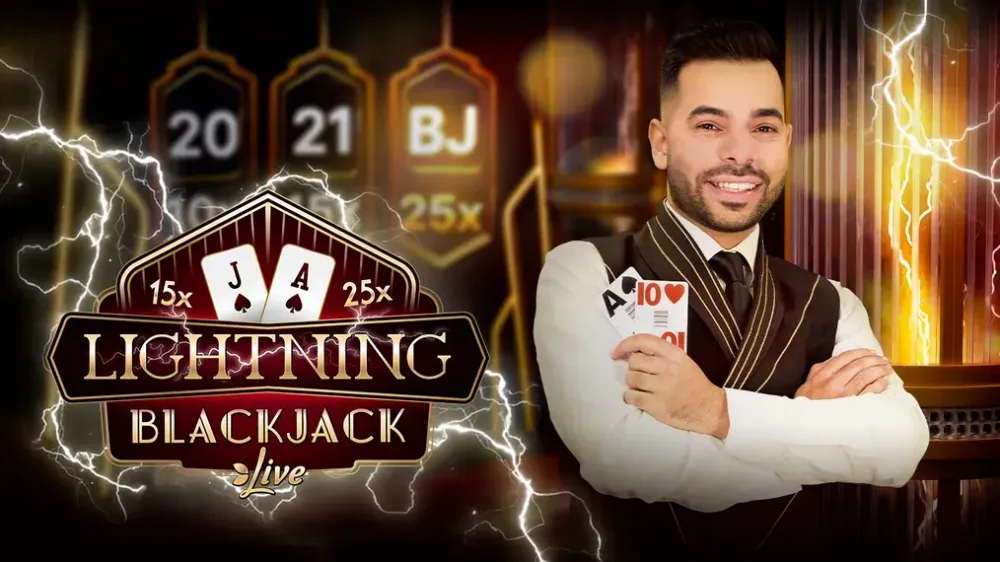 Lightning Blackjack Evolution carte 21 con fulmini moltiplicatori
