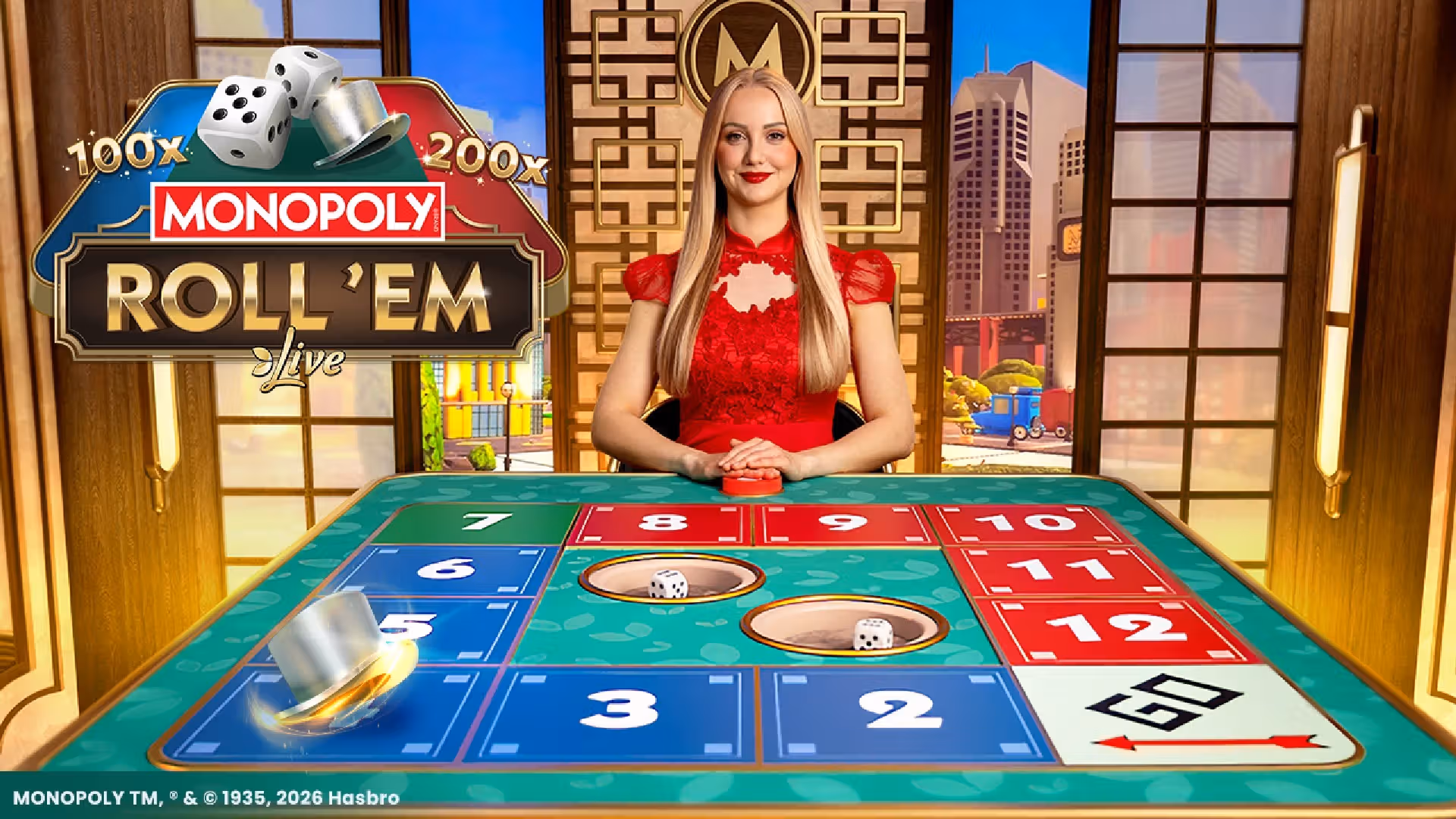 Grafico distribuzione dei totali dei due dadi di Monopoly Roll 'Em