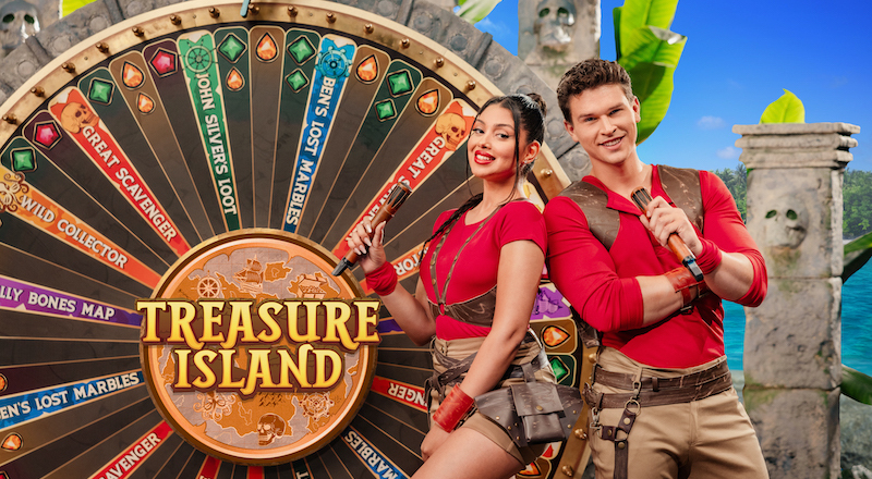 Treasure Island game show Pragmatic Play ruota pirata con forziere del tesoro